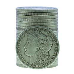 Roll of (20) 1901-O $1 Morgan Silver Dollar Coins