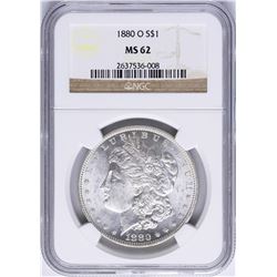 1880-O $1 Morgan Silver Dollar Coin NGC MS62
