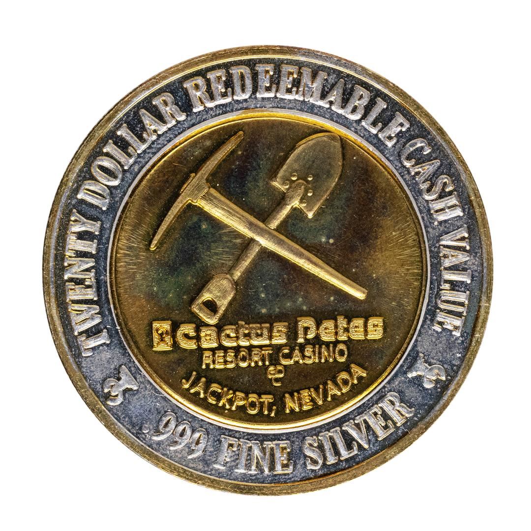 .999 Silver Cactus Pete's Jackpot, Nevada $20 Casino ...