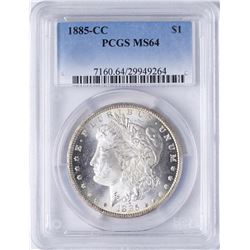 1885-CC $1 Morgan Silver Dollar Coin PCGS MS64