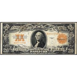 1922 $20 Gold Certificate Note
