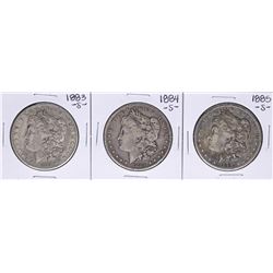 Lot of 1883-S to 1885-S $1 Morgan Silver Dollar Coins
