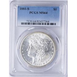 1881-S $1 Morgan Silver Dollar Coin PCGS MS64