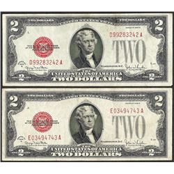 Lot of (2) 1928G $2 Legal Tender Notes