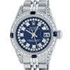 Image 2 : Rolex Ladies Stainless Steel 26MM Blue Diamond Lugs Datejust Watch