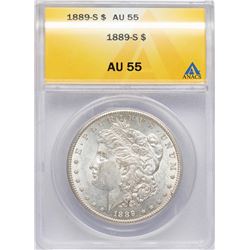 1889-S $1 Morgan Silver Dollar Coin ANACS AU55