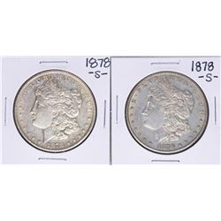 Lot of (2) 1878-S $1 Morgan Silver Dollar Coins