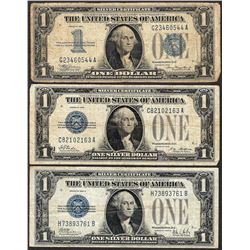 Lot of (3) 1928/1934 Funnyback Silver Certificate Notes