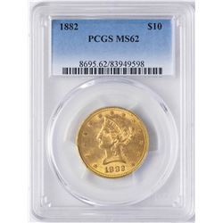 1882 $10 Liberty Head Eagle Gold Coin PCGS MS62