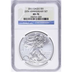2011 $1 American Silver Eagle Coin NGC MS70