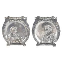 A Pair of Jugendstil Wall Plaques 