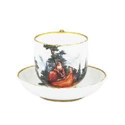 Rococo Cup with Saucer from Meissen 