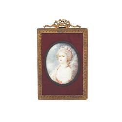 French miniature painter, Perrier signature, early 19th century- The Portrait of a Lady Wearing a La