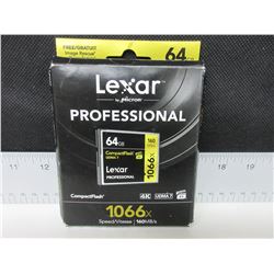New Lexar Professional 64gb Compact Flash UDMA7 / 1066x 160MB/s 4K