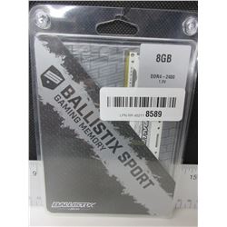 Ballistix Sport Gaming Memory  1 x 8gb DDR4 2400 white