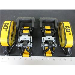 2 New CAT Ratchet Straps 16ft x 1 1/2 inch 3000lb break strength