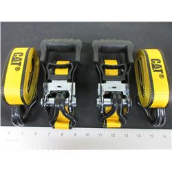 2 New CAT Ratchet Straps 16ft x 1 1/2 inch 3000lb break strength