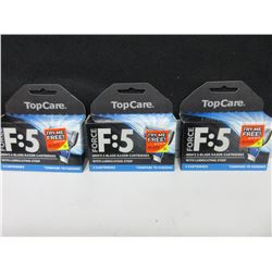 3 New packs Force F-5 Razor Cartridges 4 per pack / compare to Fusion