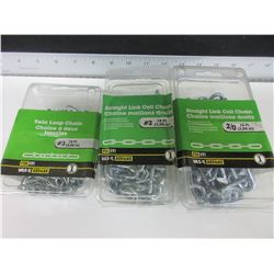 3 New Assorted 10ft Chains / # 2 -  # 3 -  2/0