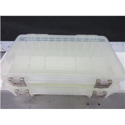 2 New Plano Fishing Tackle Trays with moveable dividers & 2 latches
