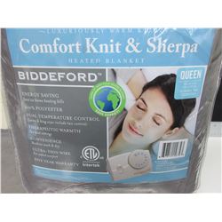 New QUEEN Heated Blanket comfort knit & sherpa 2 controls