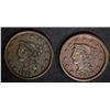 Image 1 : 1842 & 1847 VF LARGE CENTS