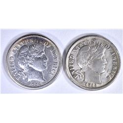 2 - BARBER DIMES; 1913 XF/AU NICE ,