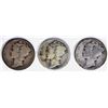 Image 1 : 3-1921-D MERCURY DIMES, GOOD