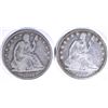 Image 1 : 2 - SEATED HALF DOLLARS; 1857 VG &