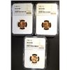Image 1 : 1940, 41, 42 LINCOLN CENTS NGC MS-66 RD