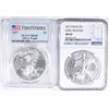 Image 1 : 2-GRADED 2017 AMERICAN SILVER EAGLES