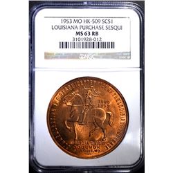 1953 MO HK-509 SO CALLED DOLLAR, NGC MS-63 RB