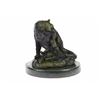 Image 8 : Lion With Cub Bronze Statue on Marble Base