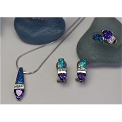 JEWELRY – CRUSHED OPAL AND TANZANITE JEWELRY SET