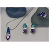 Image 1 : JEWELRY – CRUSHED OPAL AND TANZANITE JEWELRY SET