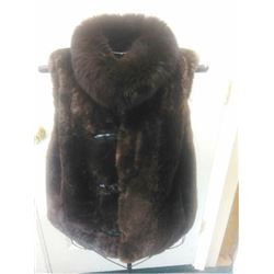 NATURAL SHEARED BEAVER VEST