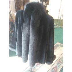 BLACK DYED SHEARED REX LAPIN JACKET