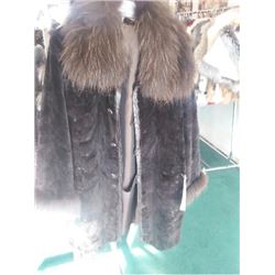 BROWN DYED SHEARED MINK COAT