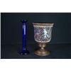 Image 1 : A Mosaic Ice Bucket and a Glass Candlestick.