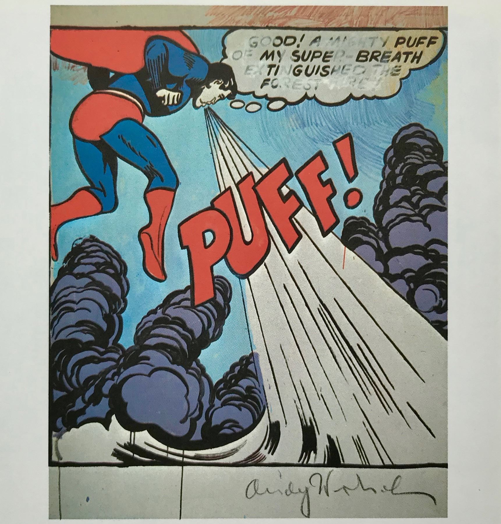 Andy Warhol Superman Signed Print 1986
