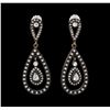 Image 1 : 1.21 ctw Diamond Earrings - 14KT Rose With Black Rhodium Gold