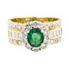 Image 2 : 2.04 ctw Emerald And Diamond Ring - 14KT Yellow Gold
