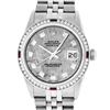 Image 1 : Rolex Mens SS Meteorite Diamond & Ruby Channel Set Diamond Datejust Wristwatch