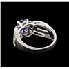 Image 3 : 1.56 ctw Tanzanite and Diamond Ring - 14KT White Gold