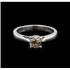 Image 2 : 14KT White Gold 0.70 ctw Round Cut Fancy Brown Diamond Solitaire Ring