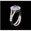 Image 4 : 14KT White Gold 1.24 ctw Tanzanite and Diamond Ring