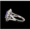 Image 3 : 14KT White Gold 2.18 ctw Tanzanite and Diamond Ring