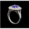 Image 4 : 14KT White Gold 2.18 ctw Tanzanite and Diamond Ring