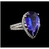 Image 1 : 14KT White Gold 5.36 ctw Tanzanite and Diamond Ring