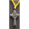 Image 2 : TRADE BEAD CROSS NECKLACE